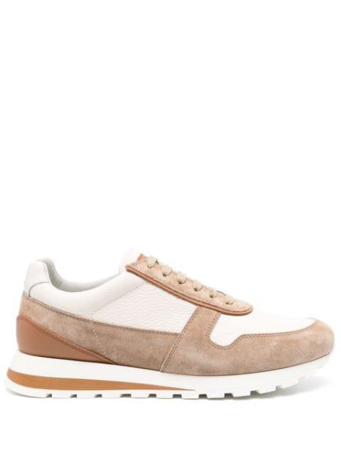 panelled leather sneakers by BRUNELLO CUCINELLI