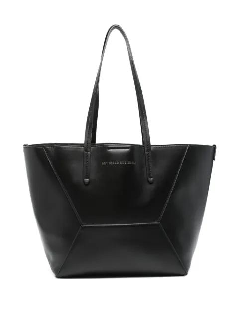 panelled leather tote bag by BRUNELLO CUCINELLI