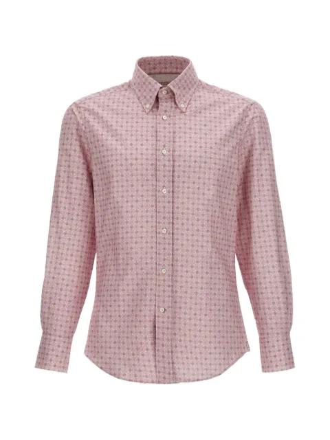 patterned button-down shirt by BRUNELLO CUCINELLI