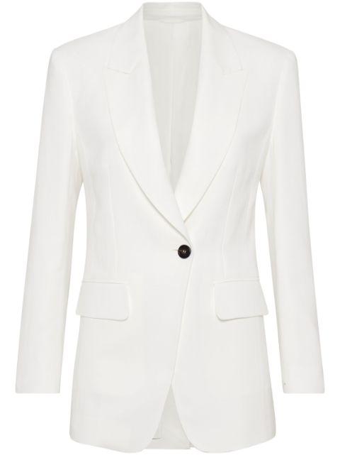 peak-lapels single-breasted blazer by BRUNELLO CUCINELLI
