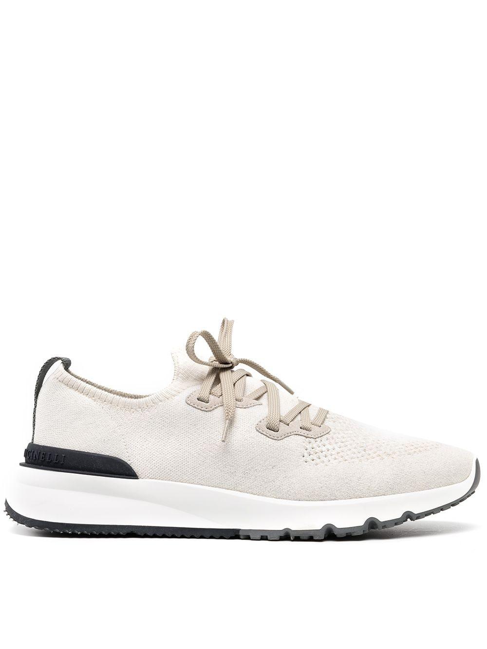 perforated-detail low-top sneakers by BRUNELLO CUCINELLI