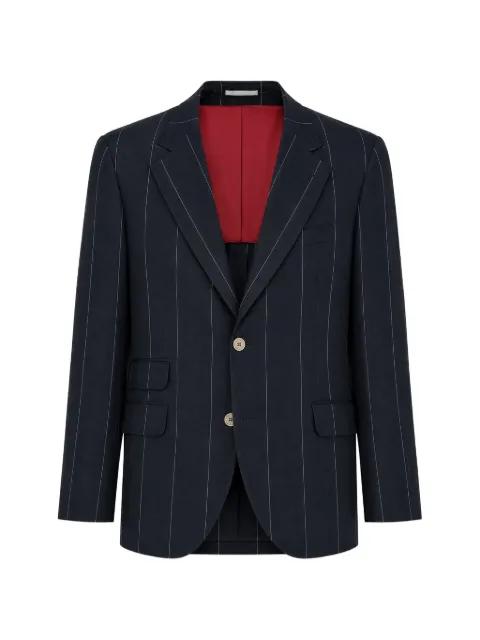 pinstripe linen blazer by BRUNELLO CUCINELLI