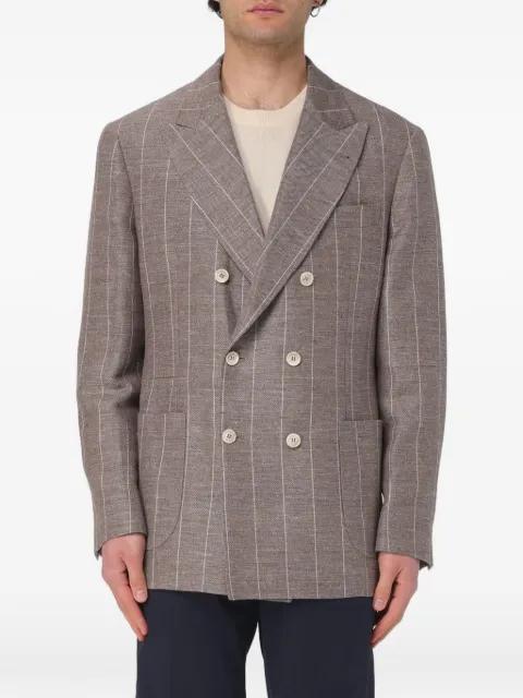 pinstripe-pattern double-breasted blazer by BRUNELLO CUCINELLI