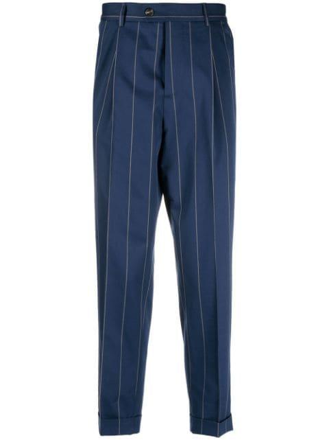 pinstripe-print cropped trousers by BRUNELLO CUCINELLI