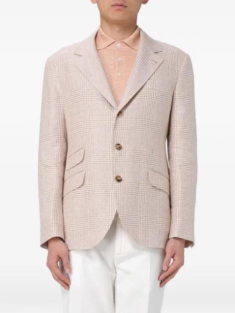plaid-check notched-lapels blazer by BRUNELLO CUCINELLI