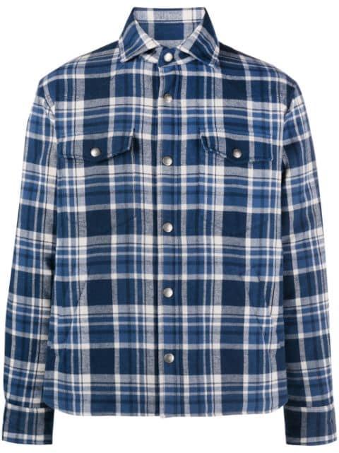 plaid-check padded jacket by BRUNELLO CUCINELLI