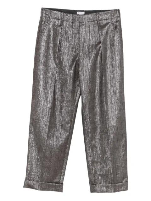 pleat-detail metallic trousers by BRUNELLO CUCINELLI