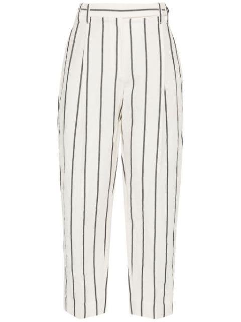 pleat-detail striped straight-leg trousers by BRUNELLO CUCINELLI