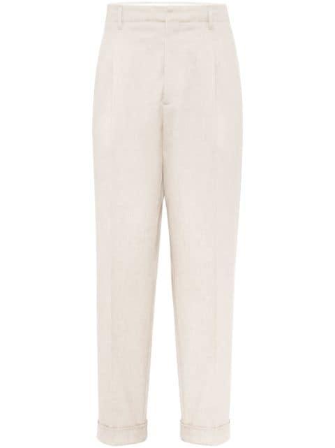 pleat-detailing tapered trousers by BRUNELLO CUCINELLI