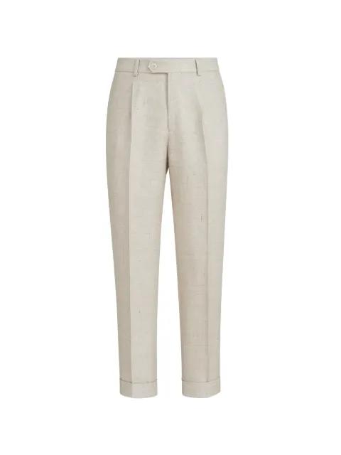pleat hopsack trousers by BRUNELLO CUCINELLI