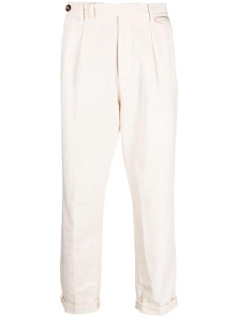 pleated cotton tapered trousers by BRUNELLO CUCINELLI