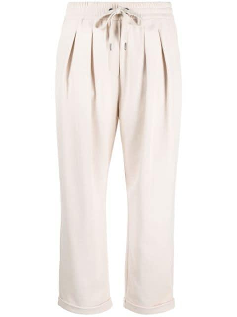 pleated drawstring cropped trousers by BRUNELLO CUCINELLI