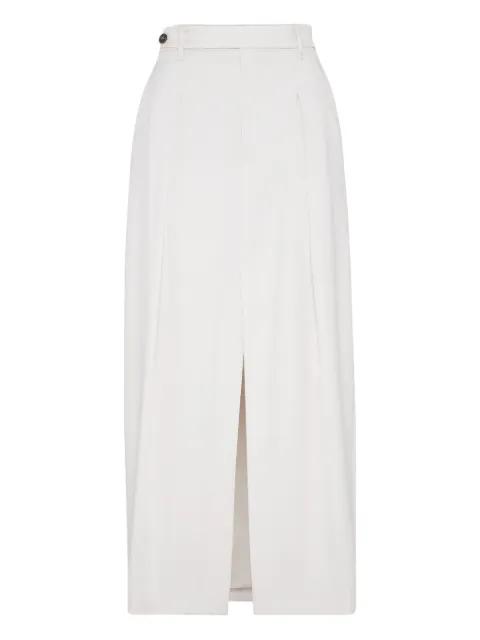 pleated front-split maxi skirt by BRUNELLO CUCINELLI