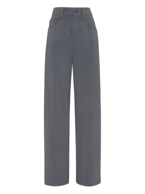 pocket-detail stretch-cotton trousers by BRUNELLO CUCINELLI