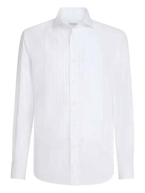 point-collar pleated shirt by BRUNELLO CUCINELLI