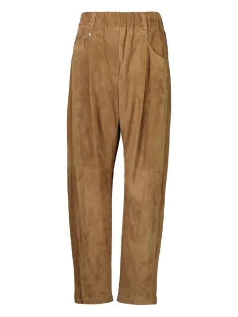pull-on suede trousers by BRUNELLO CUCINELLI