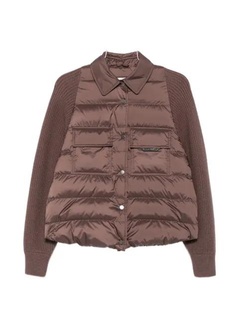 quilted-panel knit-sleeve jacket by BRUNELLO CUCINELLI