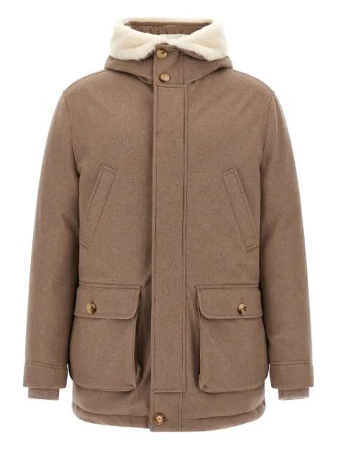 quilted shearling-detail coat by BRUNELLO CUCINELLI