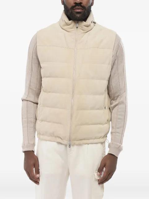 quilted suede gilet by BRUNELLO CUCINELLI