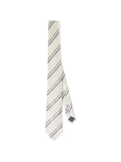 regimental stripe silk and cotton tie by BRUNELLO CUCINELLI