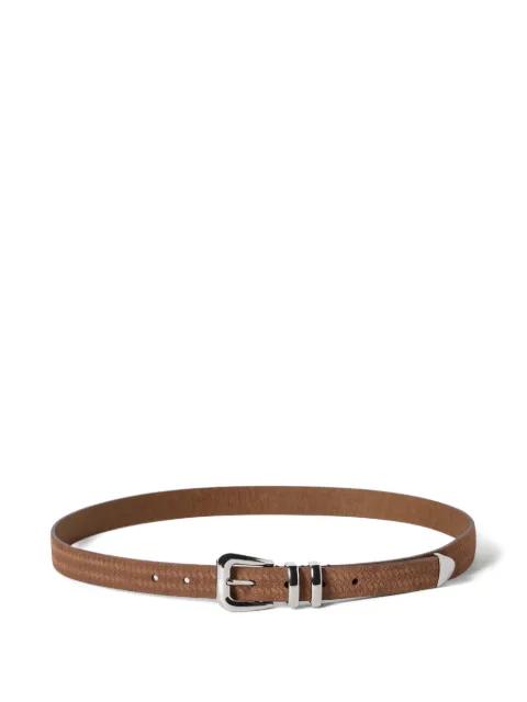 reversed calfskin belt with chevron design by BRUNELLO CUCINELLI