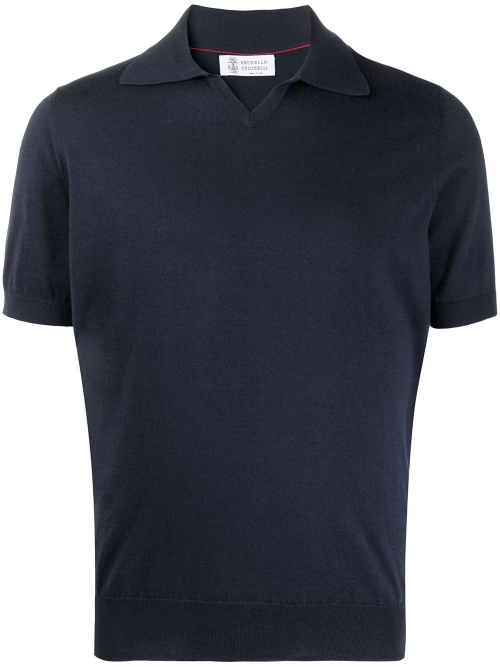 rib-trimmed cotton polo shirt by BRUNELLO CUCINELLI