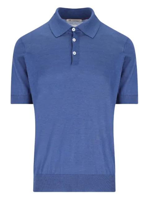 ribbed-hem buttoned polo shirt by BRUNELLO CUCINELLI