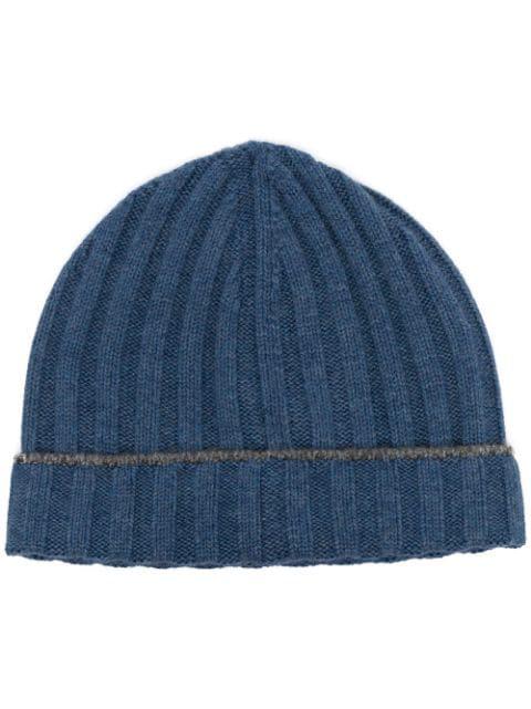 ribbed knit cashmere beanie by BRUNELLO CUCINELLI