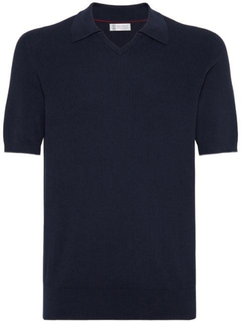 ribbed-knit polo jumper by BRUNELLO CUCINELLI