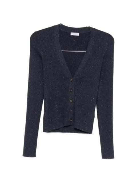 ribbed-knit sequin-embellished cardigan by BRUNELLO CUCINELLI