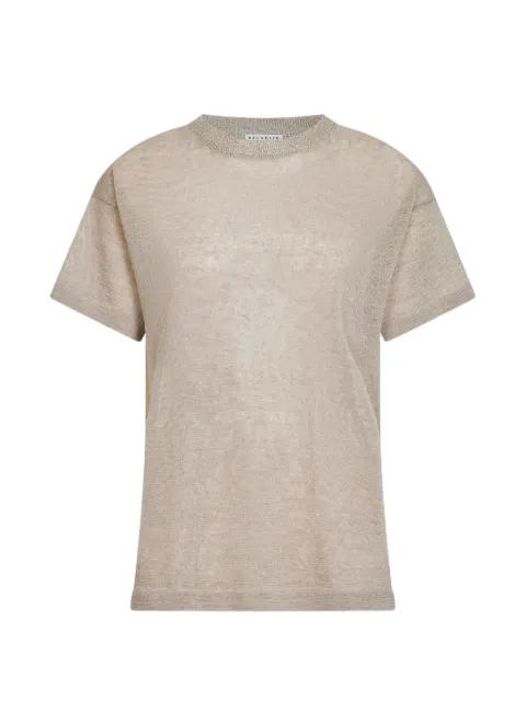 ribbed-knit short-sleeve sweater by BRUNELLO CUCINELLI