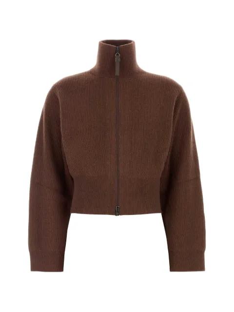 ribbed-knit zip-up cardigan by BRUNELLO CUCINELLI