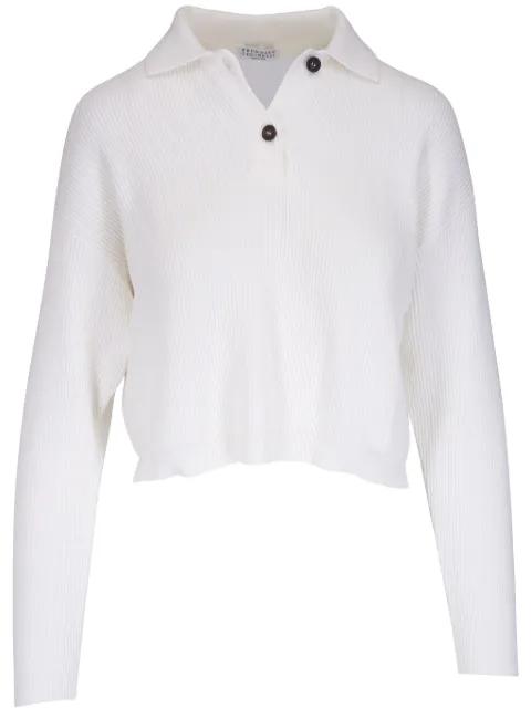 ribbed polo top by BRUNELLO CUCINELLI