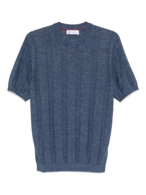 ribbed short-sleeve knitted T-shirt by BRUNELLO CUCINELLI