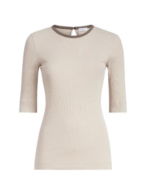 ribbed trim top by BRUNELLO CUCINELLI