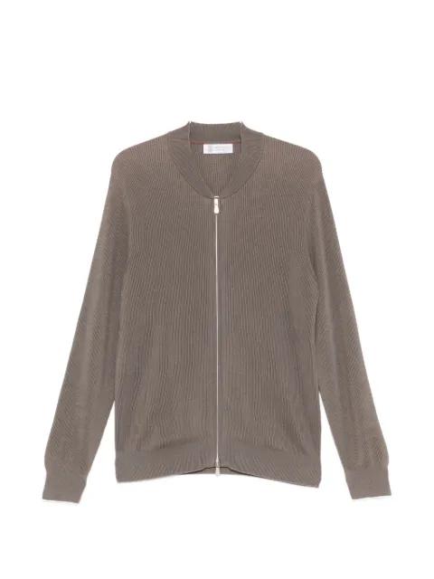 ribbed zip-fastening cardigan by BRUNELLO CUCINELLI