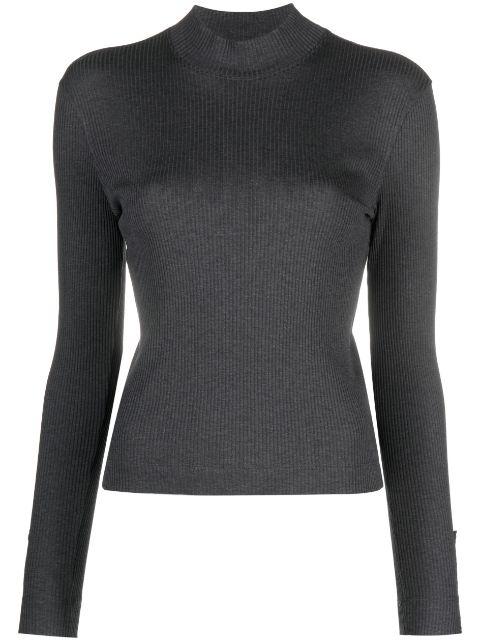 roll neck ribbed jersey top by BRUNELLO CUCINELLI