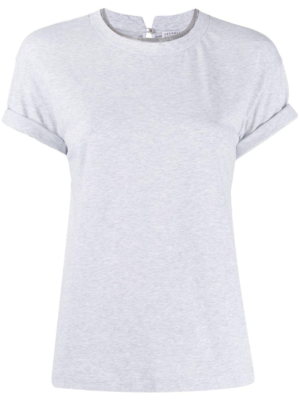 round-neck beaded T-shirt by BRUNELLO CUCINELLI