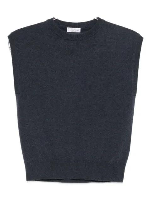 round-neck cashmere vest by BRUNELLO CUCINELLI