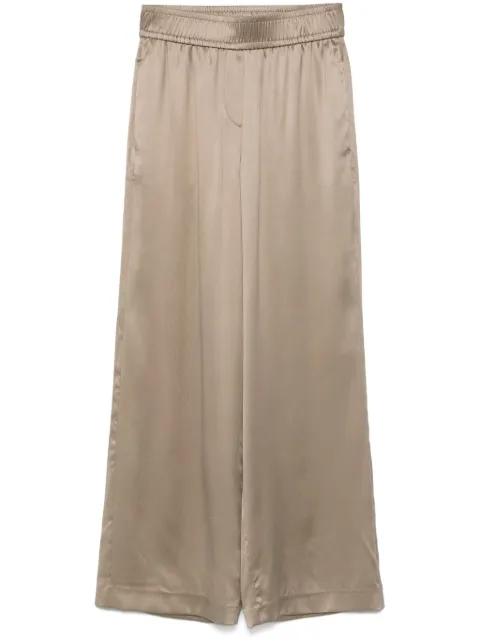 satin-finish wide-leg trousers by BRUNELLO CUCINELLI