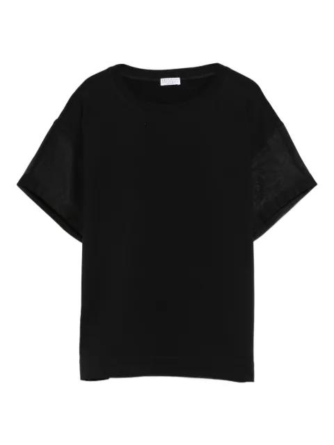 semi sheer-panel T-shirt by BRUNELLO CUCINELLI