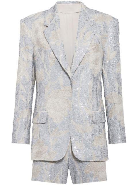 sequin-embellished linen suit by BRUNELLO CUCINELLI