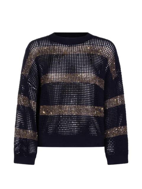 sequin-embellished open-knit sweater by BRUNELLO CUCINELLI