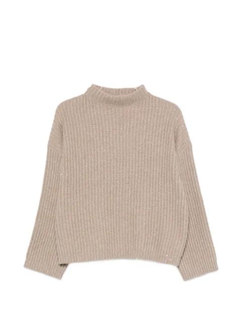 sequin-embellished ribbed-knit sweater by BRUNELLO CUCINELLI