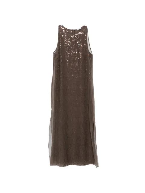sequin-embellished sleeveless midi dress by BRUNELLO CUCINELLI