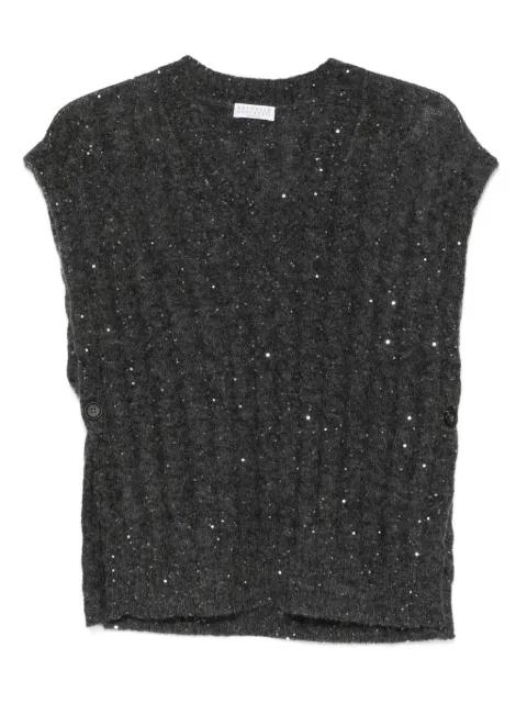 sequin-embellished sleeveless top by BRUNELLO CUCINELLI