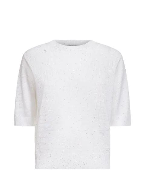 sequin-embellishment T-shirt by BRUNELLO CUCINELLI