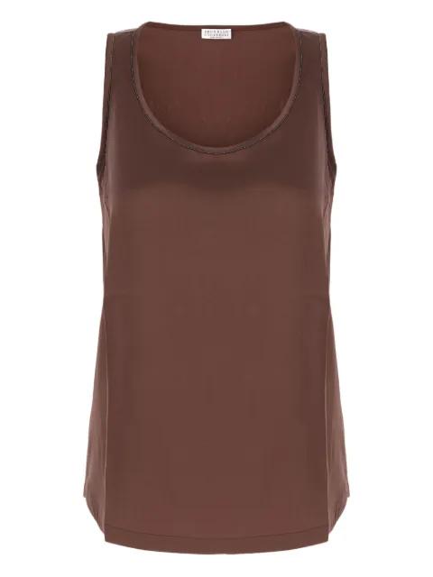 sequin-trimmed sleeveless top by BRUNELLO CUCINELLI