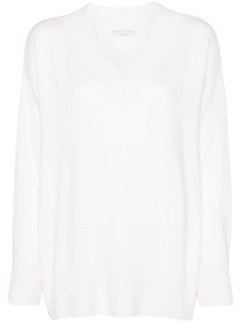 sequined V-neck jumper by BRUNELLO CUCINELLI