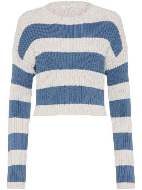 sequinned striped jumper by BRUNELLO CUCINELLI